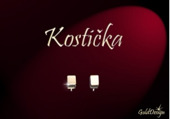 Kostička - náušnice zlacené